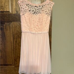 David's Bridal Petal Pink Lace Dress-size 6
